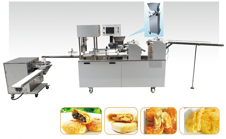 组成机构 主机,加馅机,独立切台 s rsm-iii 型酥饼面包成型机
