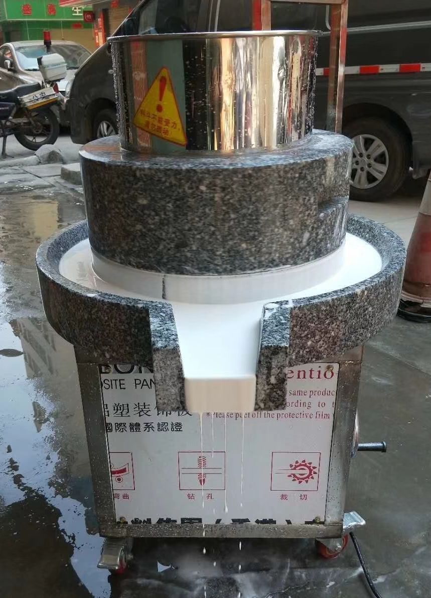 广东新款肠粉石磨机云浮黑麻石电动石磨磨浆细滑低噪音