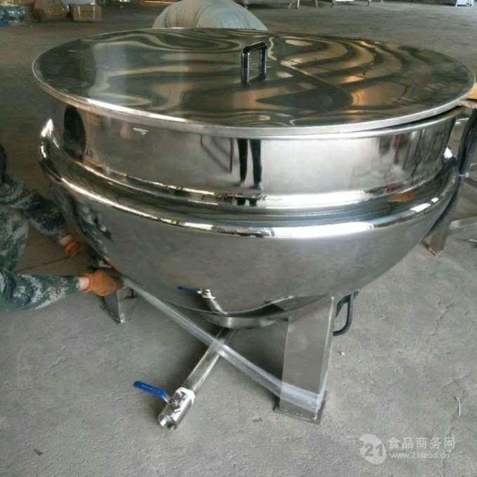 可倾斜式带保温夹层锅 不锈钢蒸煮夹层锅 肉类熟食卤煮锅