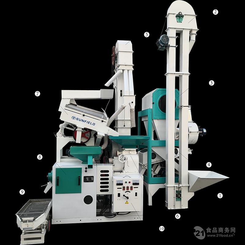 新型碾米机日产20吨大米加工设备小型碾米机组合设备