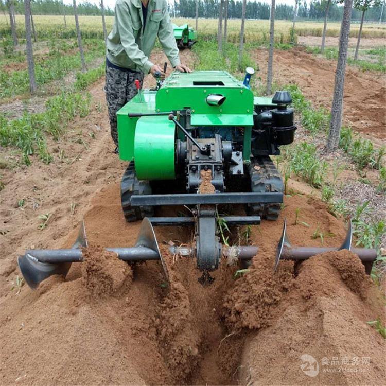 小型履帶式開溝機田園管理機開溝翻土鋤草起壟機