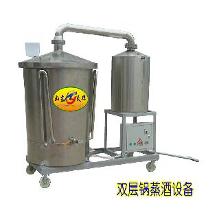 双层锅移动式液态烧酒机 五粮蒸酒设备